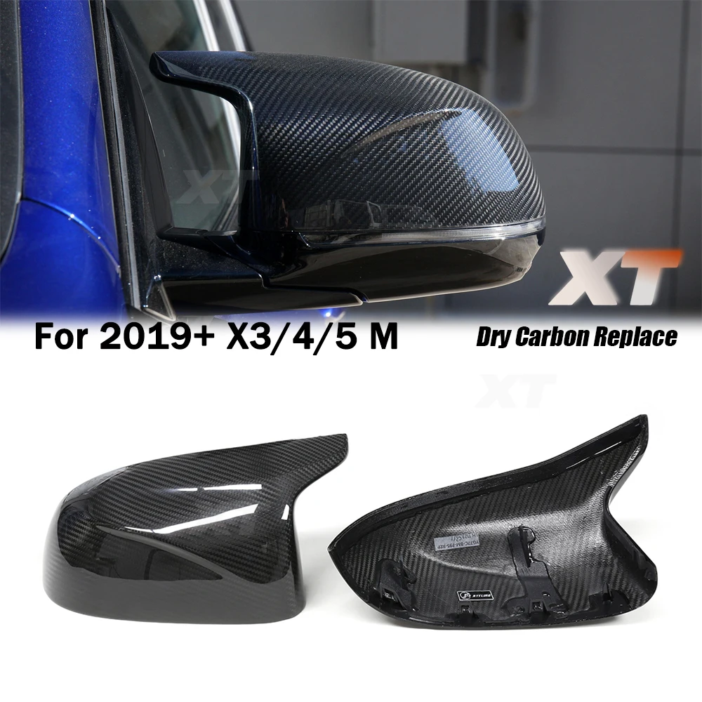

For 2019+ BMW F97 X3M F98 X4M F95 X5M F96 X6M G07 M60 Full Dry Carbon Fiber Side Mirror Cover Caps Forged Matt Replacement Light