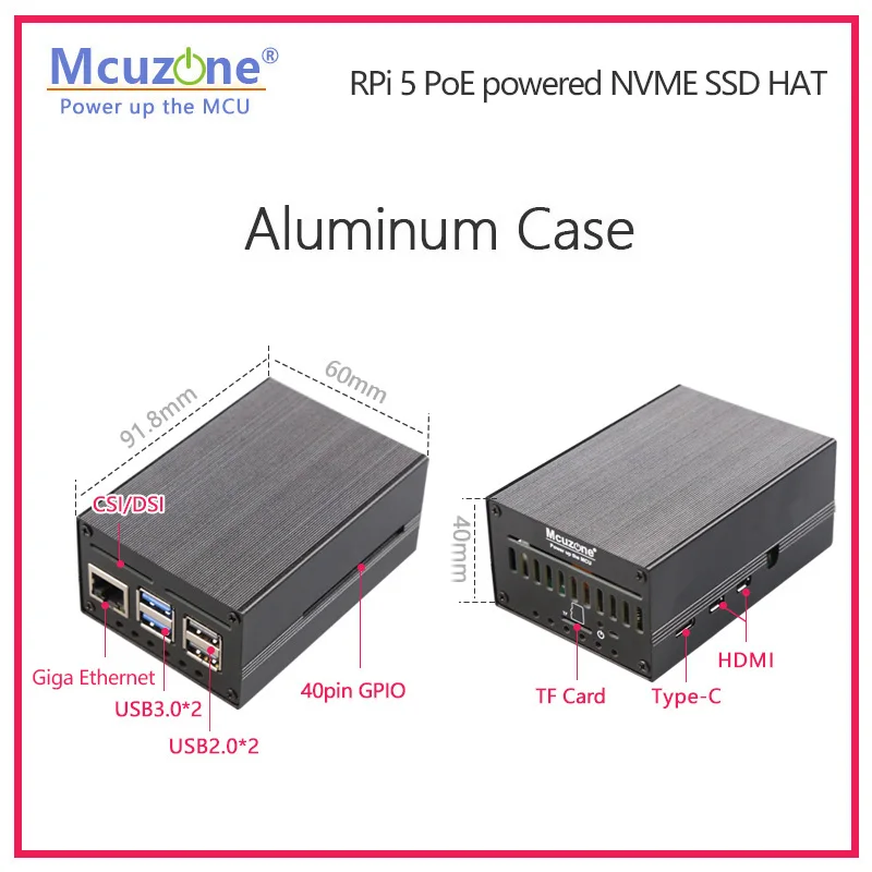 Imagem -05 - Raspberry Pi5 Power Powered Nvme Ssd Hat Mps2280-poe Pcie M.2 Nvme 2280 Ssd Suporte 242.2230 Poe Power 5v4.5a