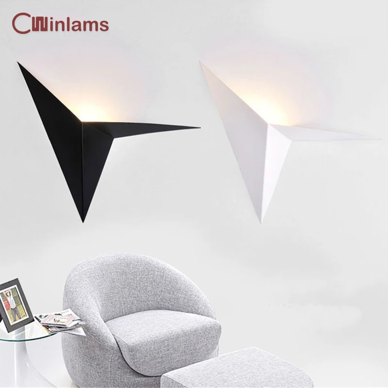 

Creative Triangle Wall Lamp 85-265v 3w Led Wall Light Hotel Restaurant Cafe Porch Bedroom Aisle Background Lighting Sconce