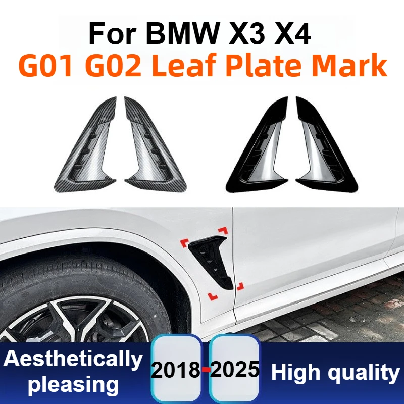 

For BMW X3 X4 G01 G02 M Sport 2018+ Front Side Fender Air Vent Cover Trim Stickers Decoration Leaf Panel Exterior Tuning Kit
