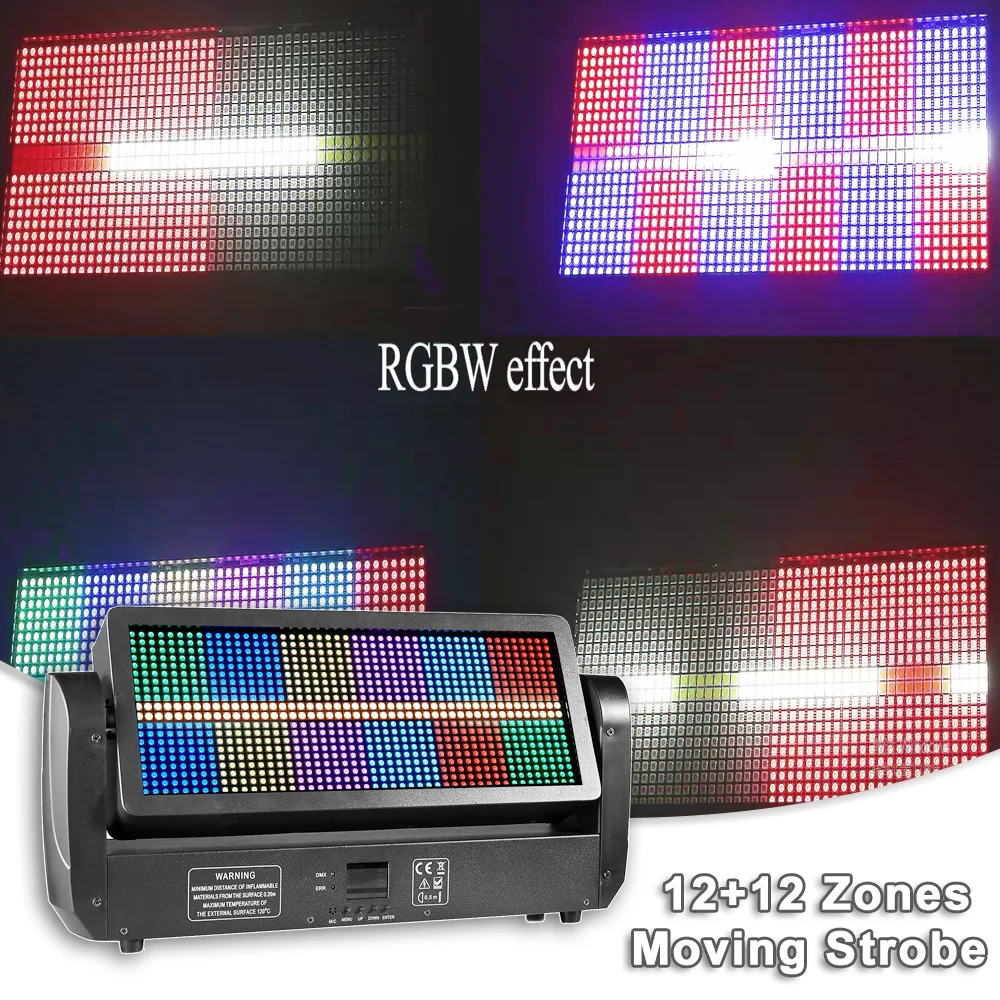 

YUER Atomic 12+12 Segments Moving Head Strobe Light DMX512 Horse Racing Wash Strobe Stage Effect DJ Disco Wedding Party