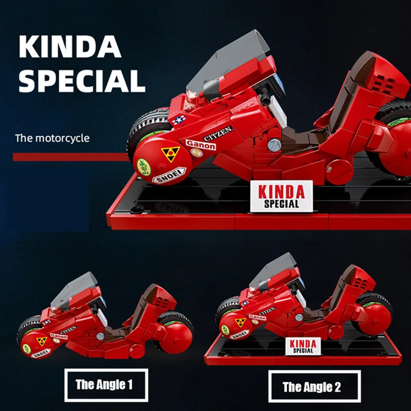 Technical Motorcycle Japanese Anime Akira Kaneda Motobike Classic Model Building Blocks Bricks Kid Gift Diy Toys Set