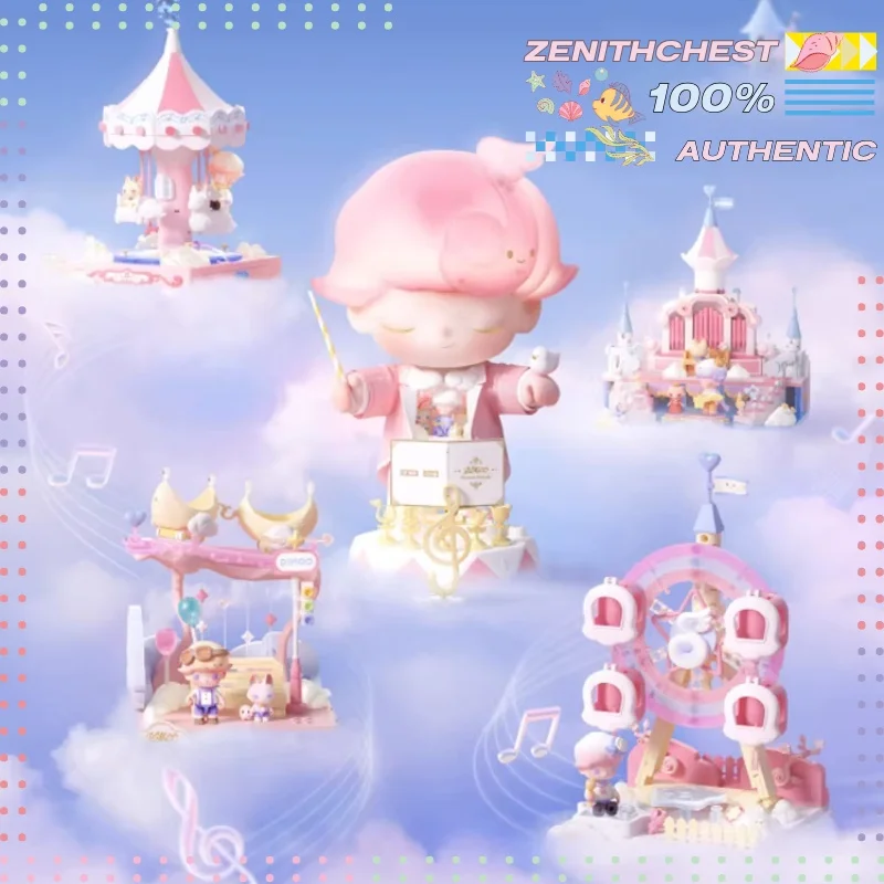 

Оригинальные конструкторы POPMART DIMOO Melody Dream Series, милая сборная игрушка, коллекционный подарок для детей и фанатов, украшение для рабочего стола