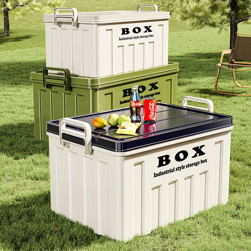 Caixa de Armazenamento para Camping ao Ar Livre, Caixa Organizadora para Porta-Malas de Carro, Caixa para Armazenamento de Lanches e Frutas, Caixa para Piquenique e Camping