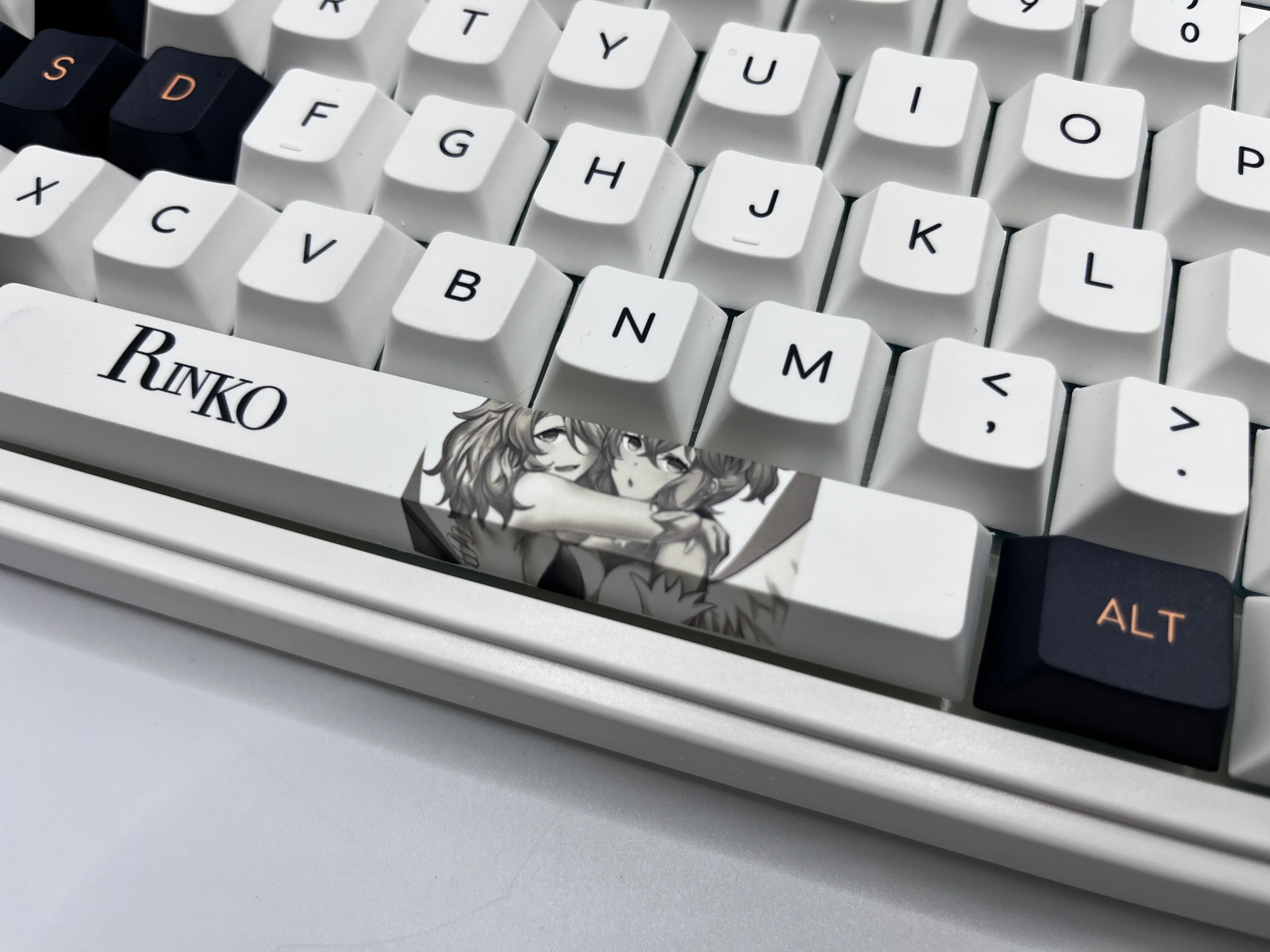 Imagem -04 - Rinko Anime Keycaps Cereja Pbt Comfort Keycaps Personagem dos Desenhos Animados Jogos pc Computador Presentes Gamer Personalização