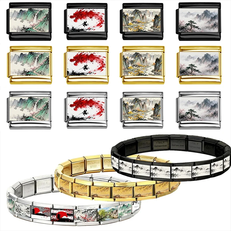 3 Colors Available Fashion Personalized DIY Italian Charm Bracelet 9mm Bracelet Stainless Steel Jewelry