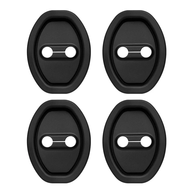 4 Pcs/Set Universal Automotive Door Lock Protection Pad Silicone Noise Reduction Shock Absorption Cover for Vehicle Doors