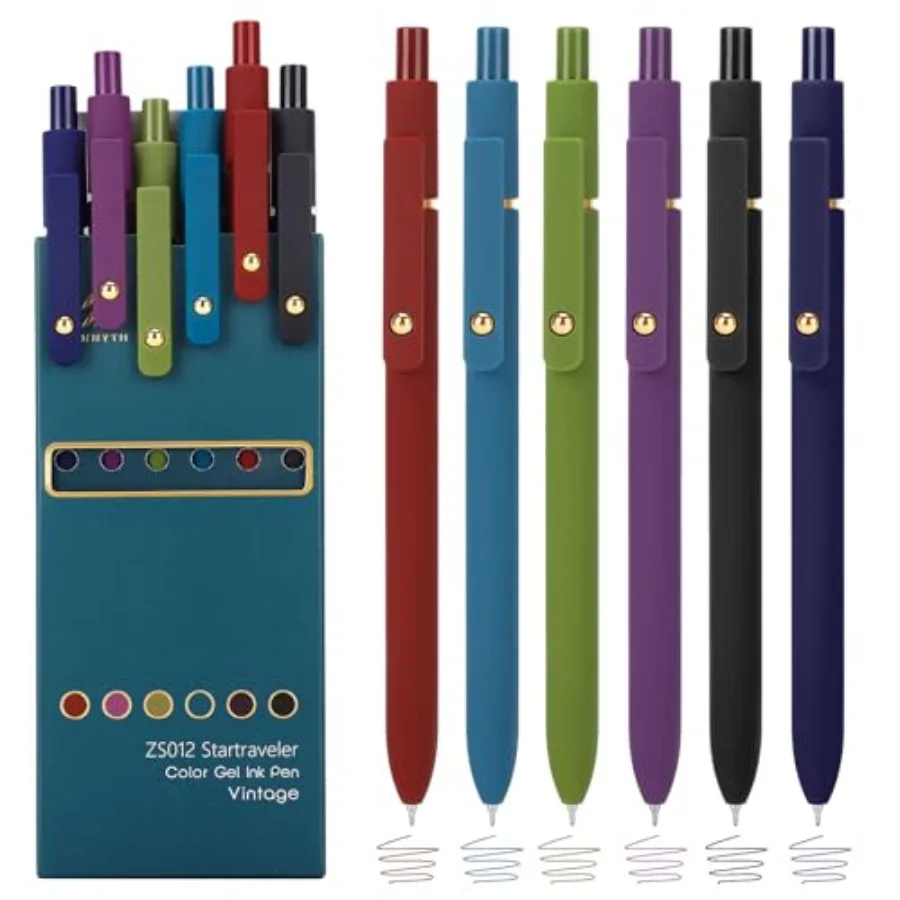 

Colorful Gel Pens, 0.5mm Fine Point Retractable, Multi Colored Pens for Journaling and Sketching, School Supplies, Stuffers for