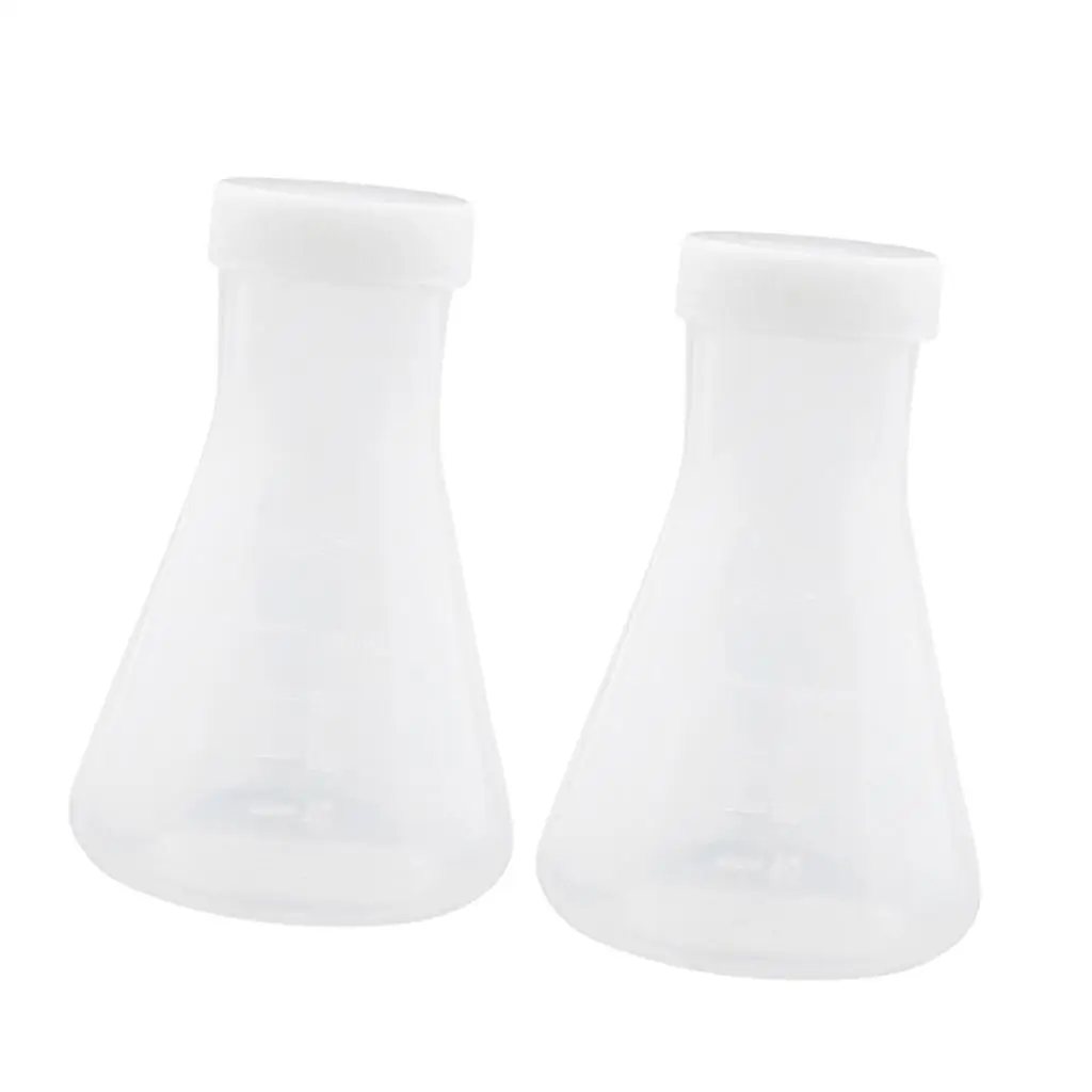 Erlenmeyer Flask 100ml Plastic Graduated Conical Measuring Transparent Laboratory Flasks for Home School Lab