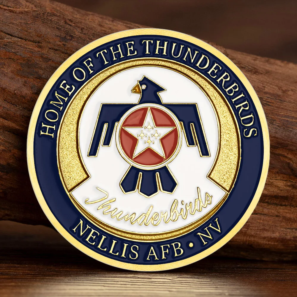 Nellis AFB.NV Souvenir Coin Home of The Thunderbirds Air Force Gold Plated Challenge Coins Commemorative Gift
