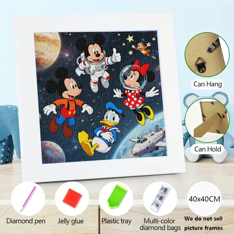 

1 шт. Disney Astronaut Space Adventure 5D DIY комплект алмазной живописи, полная дрель Микки Маус Минни Маус Дональд Дак Плутон мультфильм