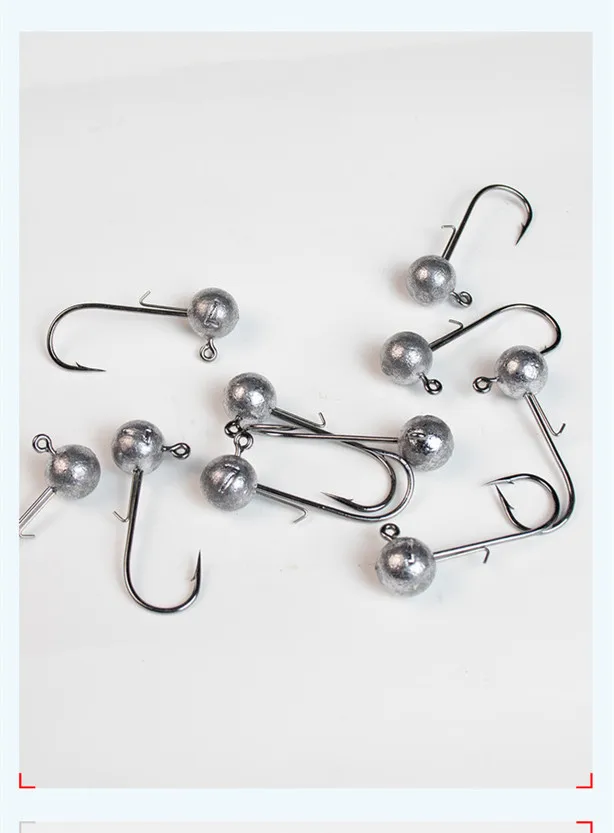 Neue NED Jig Kopf Haken Runde Kugelkopf Form Haken Anti Fall Off Starke Angelhaken Refuse Run Fisch 3,5-15g – Detail 3