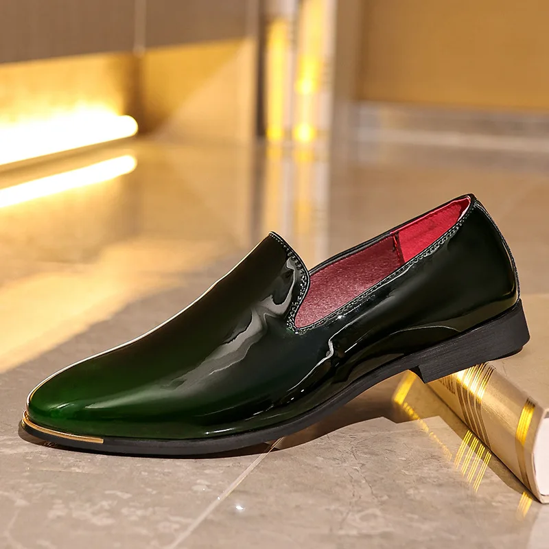 Party Shoes For Men Coiffeur Wedding Shoes Men Elegant Italian Brand Patent Leather Dress Shoes Men Formal Sepatu Slip On Pria