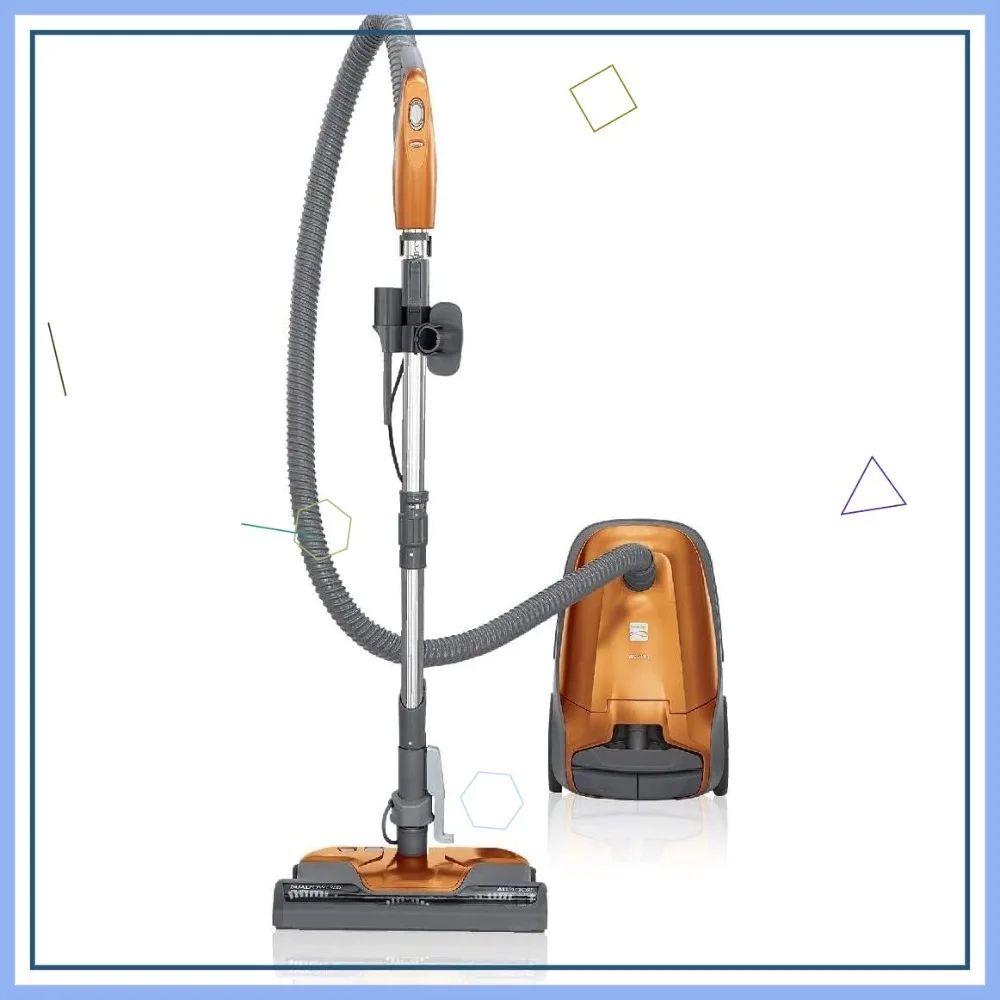 

Легкий пылесос для дома с мешком для сбора пыли, HEPA-фильтром, 2 моторами и 3 насадками, оранжевый, подходит для домашних животных