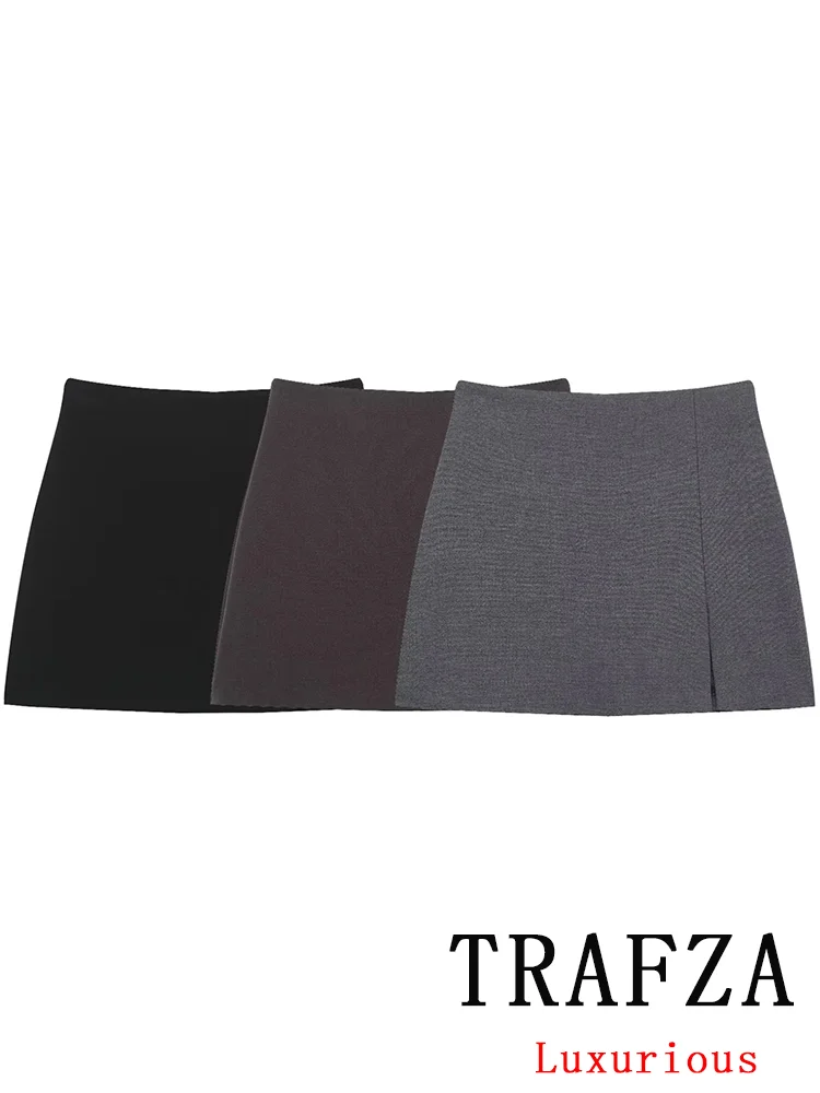 

TARFZA Vintage Casual Chic Women Shorts Skirt Solid Zipper Shorts Skirt Fashion 2025 Spring Summer Elegant Holiday Shorts