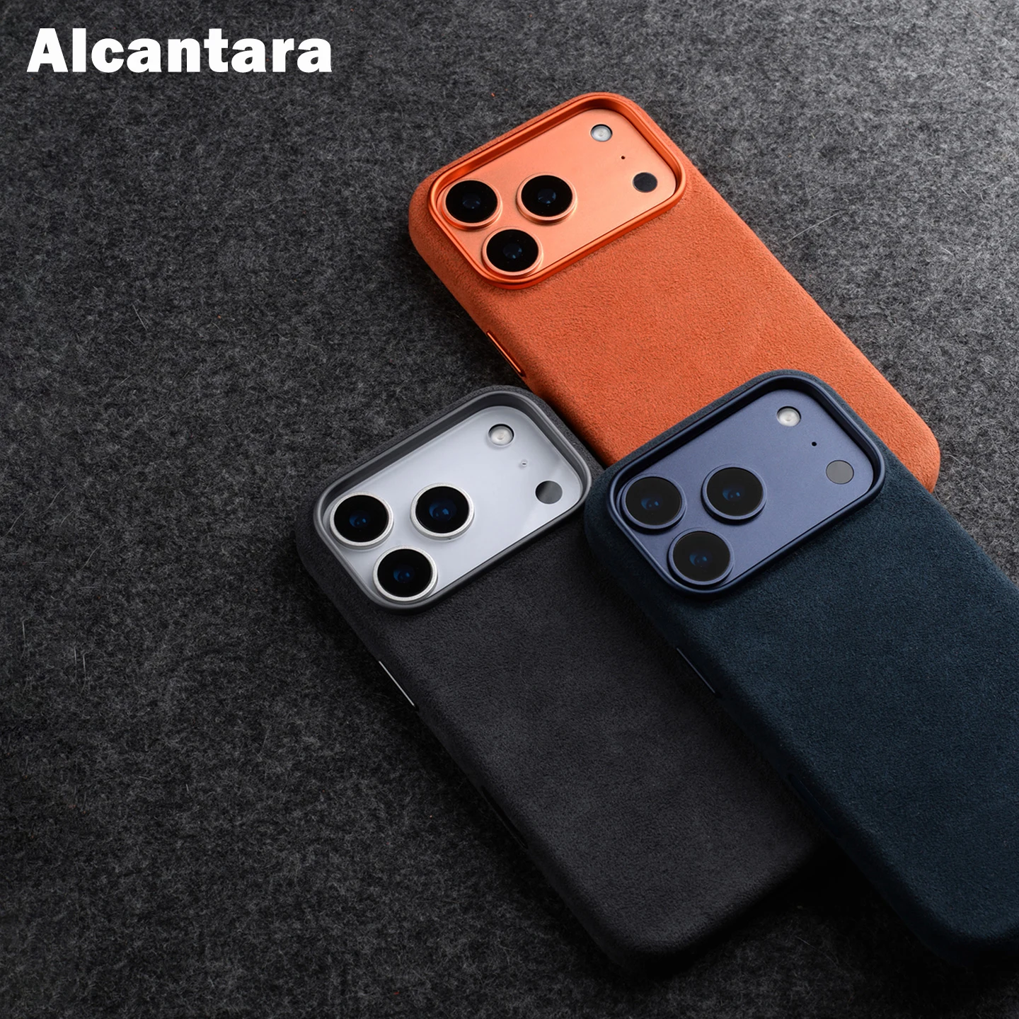 

For ALCANTARA Magnetic Case for iPhone 17 Pro Max 17Pro Luxury Leather Cases with MagSafe Camera Button Phone Back Cover