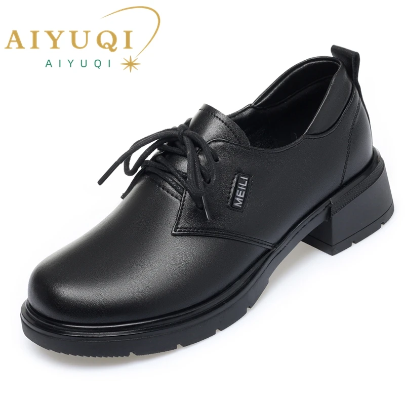 AIYUQI Women Oxford Shoes 2024 New British Style Loafers Women Large Size 41 42 43 Non-Slip Genuine Leather Women\'s Shoes