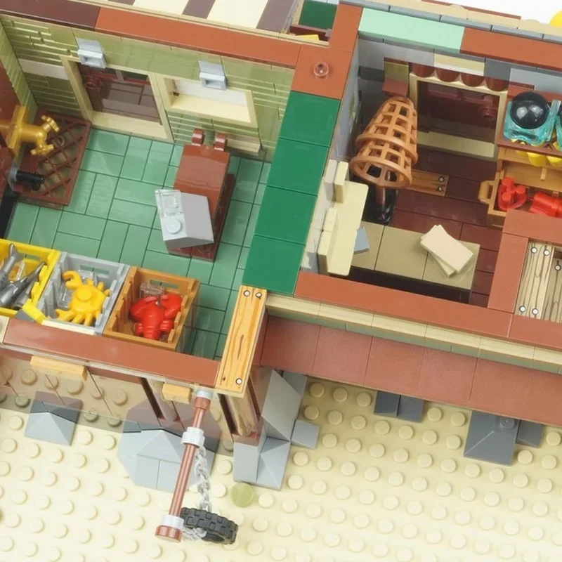 1991 elementów MOC Modularny Sklep z Przynętami i Artykułami Spożywczymi Model do Składania Klocki Prezent na Boże Narodzenie Pomysł DIY Zabawka Edukacyjna dla Dzieci