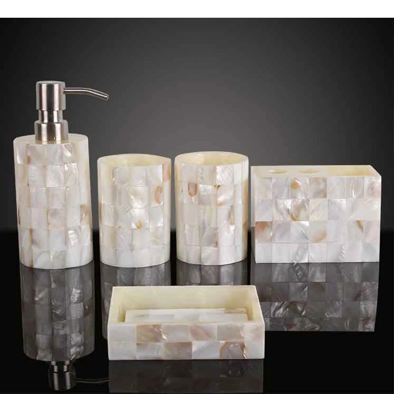 Resin Bathroom Set Lotion Bottle Mouthwash Cup Toothbrush Holder Soap Dishes Home Shampoo Hand Sanitizer Storage