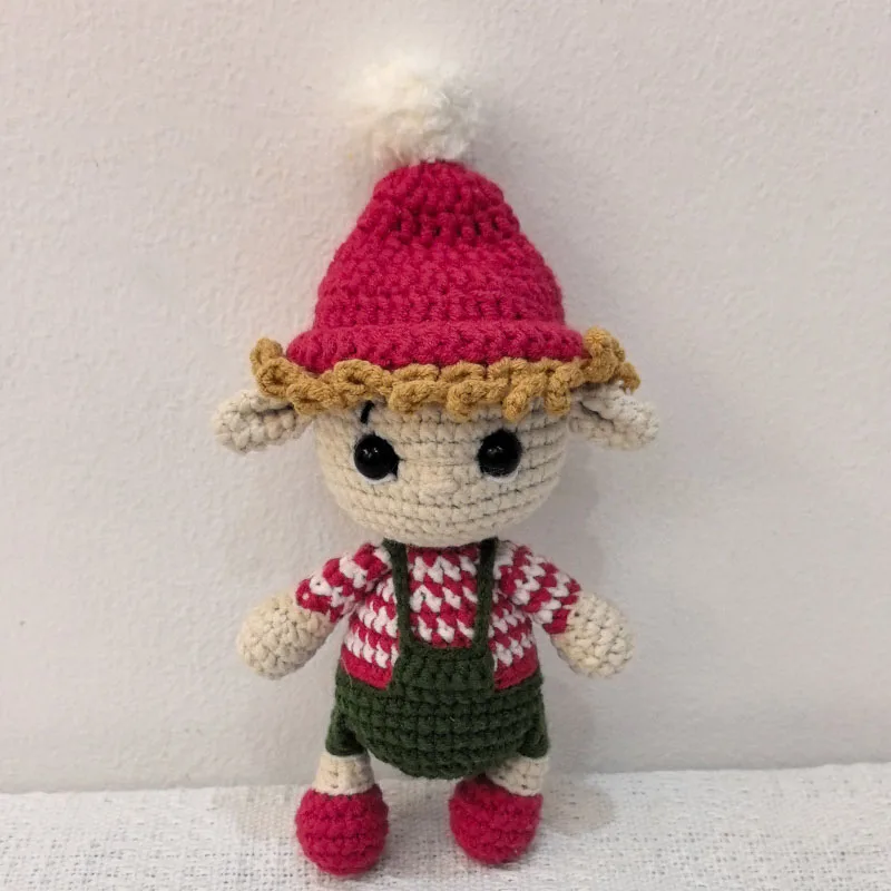 Natal crochê algodão bebê pelúcia bonecos de neve boneca kawaii malha elfo brinquedos de pelúcia recém-nascido dormir abraço boneca brinquedos do bebê