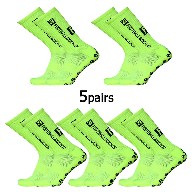 5 pairs of multi-color adhesive dots for anti slip, sweat absorption, and odor prevention FS football socks and sports socks