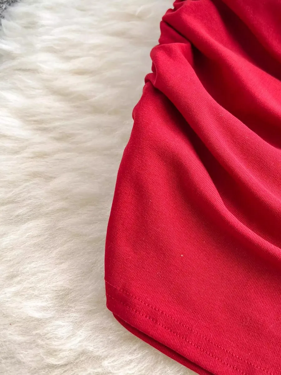 Foamlina zomer persoonlijkheid schuine hals onregelmatige strass sexy mini-jurk elastische magere heup strakke korte mouw onderjurk