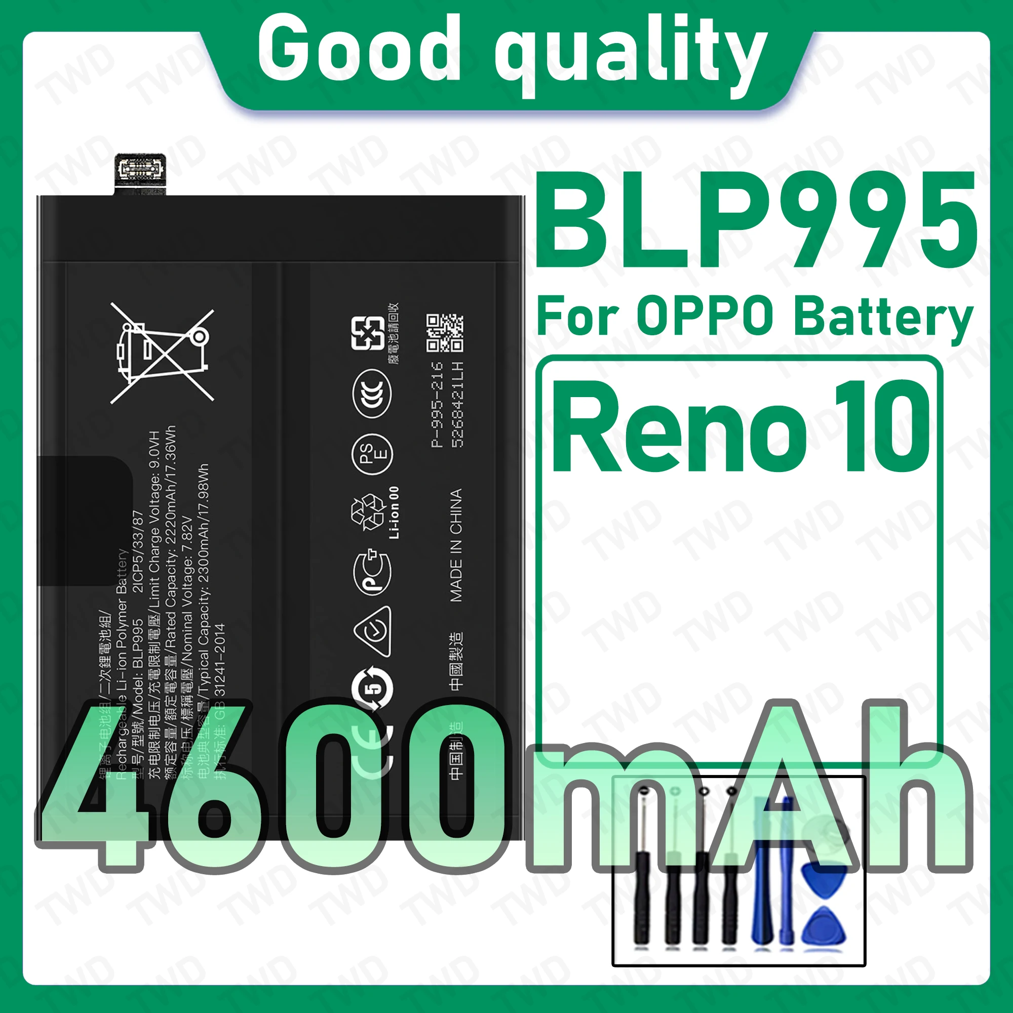 BLP995 Brand New High Capacity Rechargeable Li-ion Replacement Battery For OPPO Reno10 Bateria+Free Tools