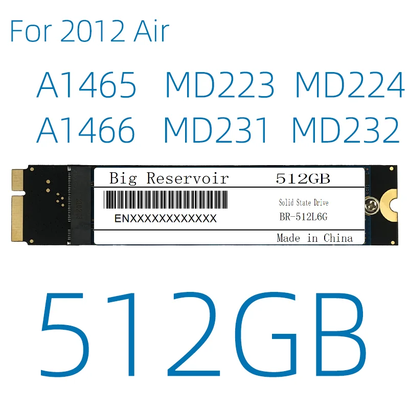 512GB SSD For Air 2012 Early Mid Late A1465 EMC2558 MD223 MD224 A1466 EMC2559 MD231 MD232 512G Solid State Disk