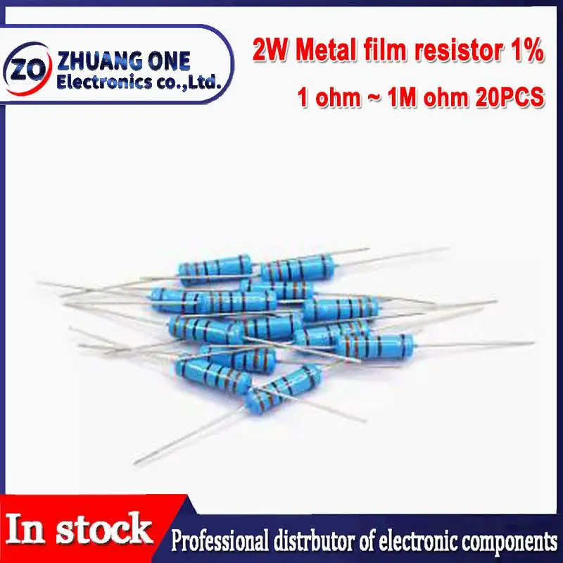 مقاوم أغشية معدنية ، 1R-1M 2.2R 4.7R 10R 22R 47R 100R 220R 470R 1K 10K الخمسية 10 22 47 من من من من من ومن ثم ، 2 واط ، 20