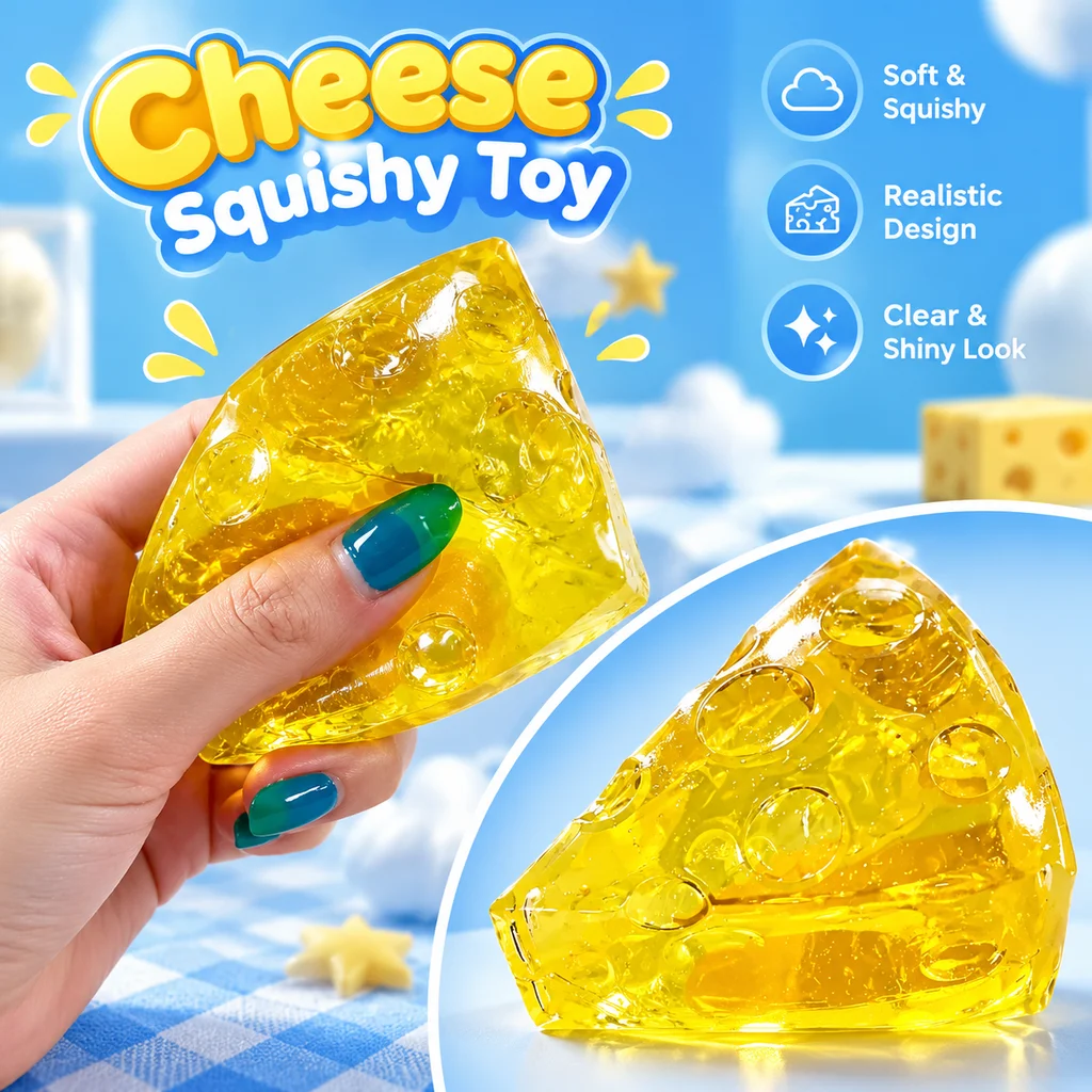 Honey Cheese Mochi Squishy Fidget Toys Super Soft Anti Stress Sensory Squeeze Toy Funny Square Stress Relief Toy for Adults