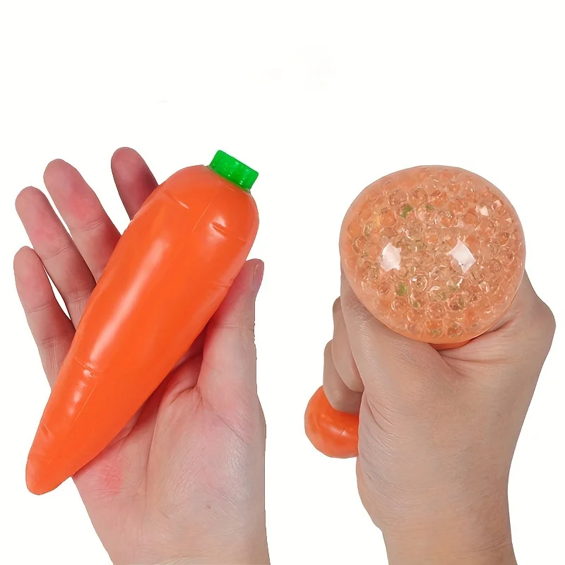 Squishy di carota Giocattolo Palla antistress di carota Giocattolo Simulazione sensoriale Cibo Antistress Giocattolo da spremere per imbottitura di cestini pasquali per adulti
