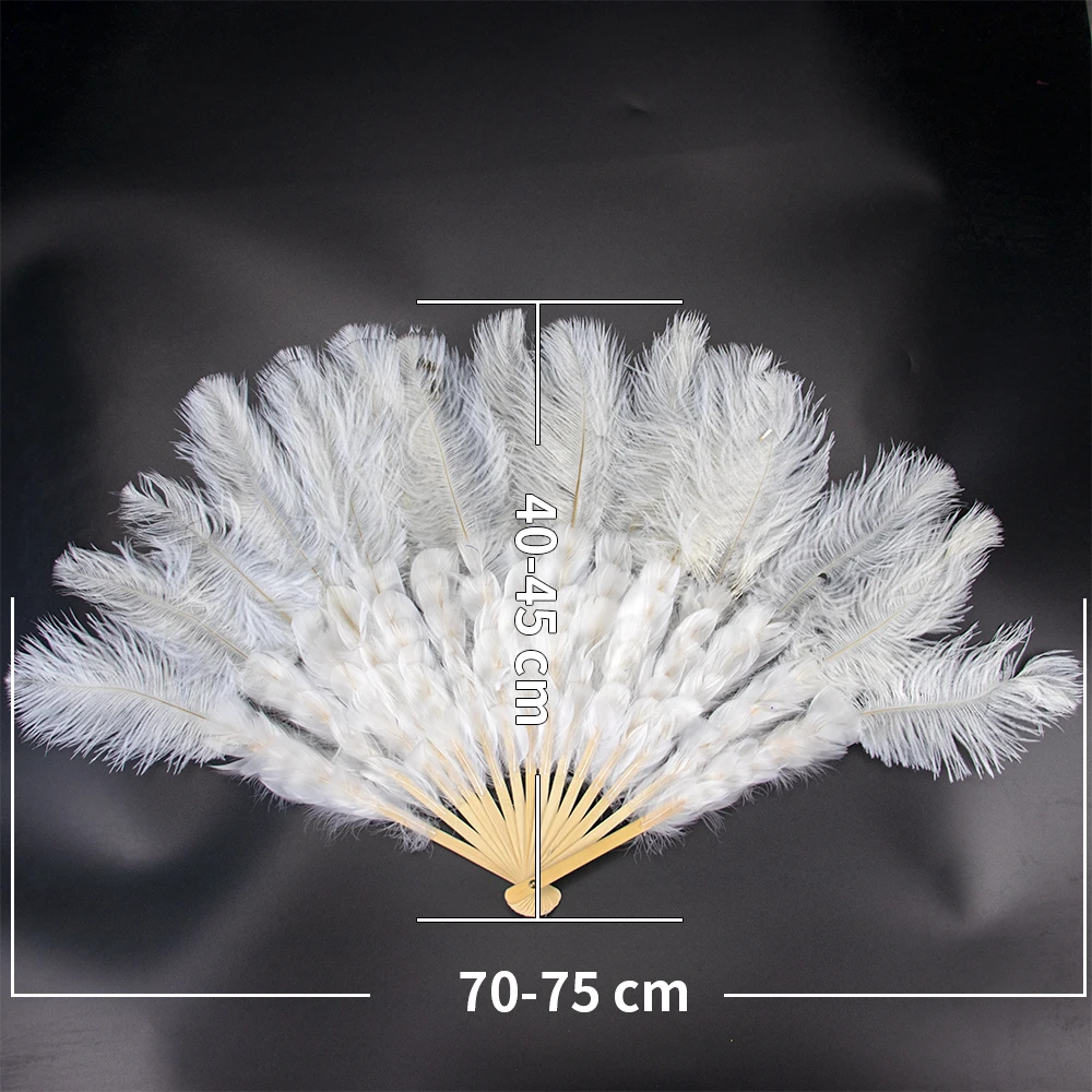 Small Ostrich Feather and Goose Feather Floating Feather Fan Belly Dance Bar Performance Concert Prop