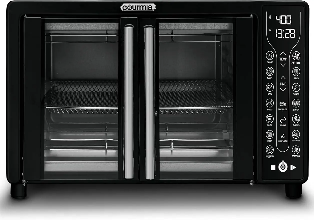 Toaster Oven Air Fryer Combo, 17 cooking presets, 1700W french door digital oven, 24L capacity, Large, Black