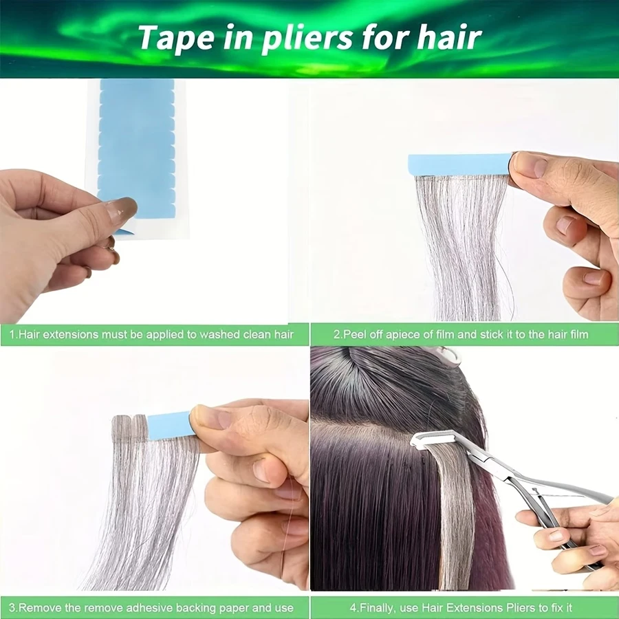Professional Hair Extensions Tools Kit Tape in Hair Sealing Pliers Flat Surface Extension Plier