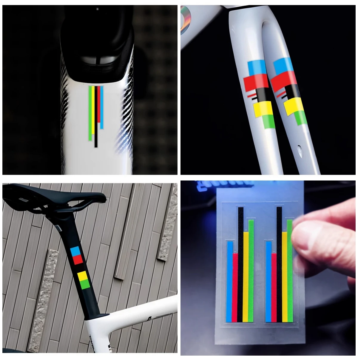 AliExpress NONE rainbow UCI Bicycle Stickers Car Styling Bike Cycling Top Upper Steerer Tube Decoration Decals