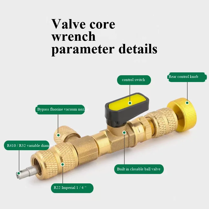 Air Conditioning Maintenance Tool Quick Replacement Disassembly Valve Core Needle Valve Repair Equipment for HVAC
