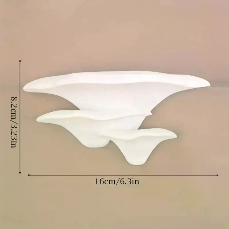 White Mushroom Shaped Wall Decoration Stand 3D Printed Multifunctional DIY Storage Rack Cute Home Decor