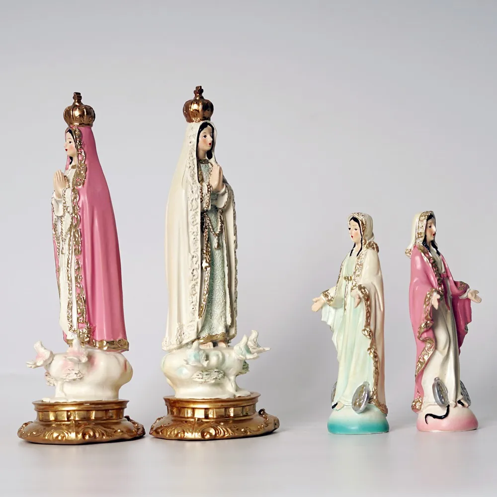 Vilead Resin Our Lady of Fátima Statue – Virgin Mary Catholic Figurine Home Altar Decor (12cm/20cm) 5