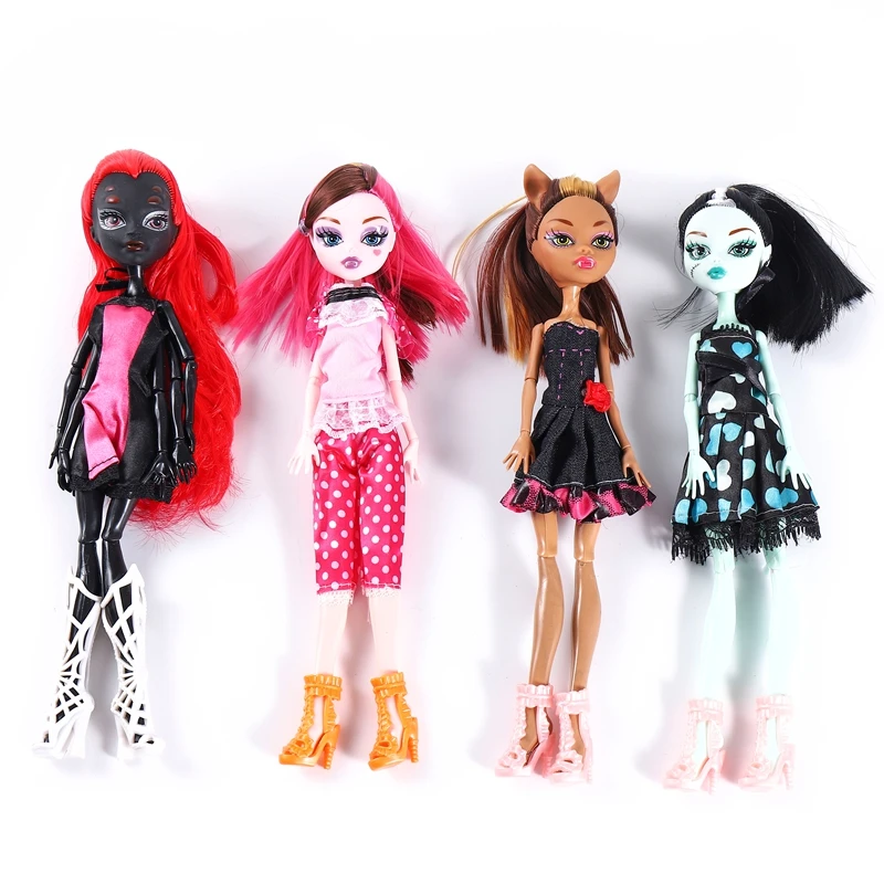 1 unidad de juguetes de monstruos de alta calidad y moda: Draculaura/Clawdeen Wolf/Frankie Stein/Black WYDOWNA Spider, figuras articuladas para niñas