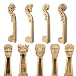 Master Level Hand-Carved 4/4 violin head neck 4/5 String,Imported maple carving old man/horse/dragon/woman head,violin parts