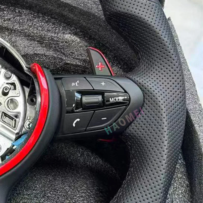 Personalized Modification Red Button Shift Paddles For BMW F01 F06 F10 F11 F12 Steering Wheel Replaced With New Leather Material