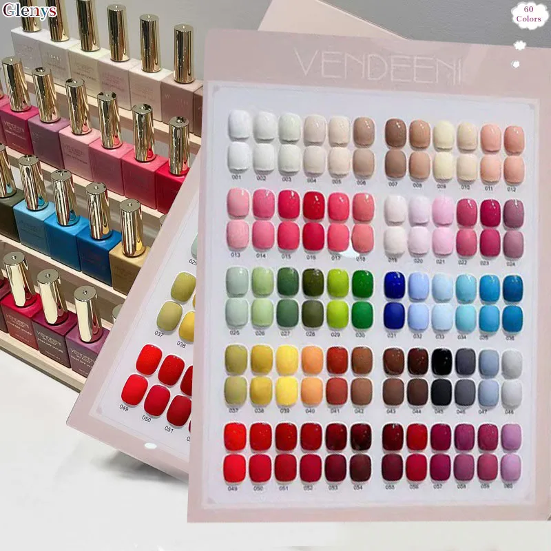 طلاء أظافر جليني 60 لونًا، غراء زيتي، أوساخ شبكية كاملة، شائع طوال العام، مجموعة طلاء أظافر جل غامر بلون خالص #6