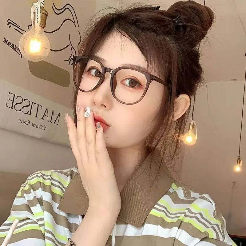 Women Myopia Glasses Round Frame Anti-Blue Light Eyewear Eye Protective Computer Goggles Diopters -1.0 -1.5 -2.0 To -4.0 UNISEX