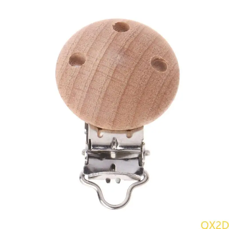QX2D 20pcs ملحقات سلسلة الحلمة BPA BPA Beech Wooden Pacifier Clip Baby DIY