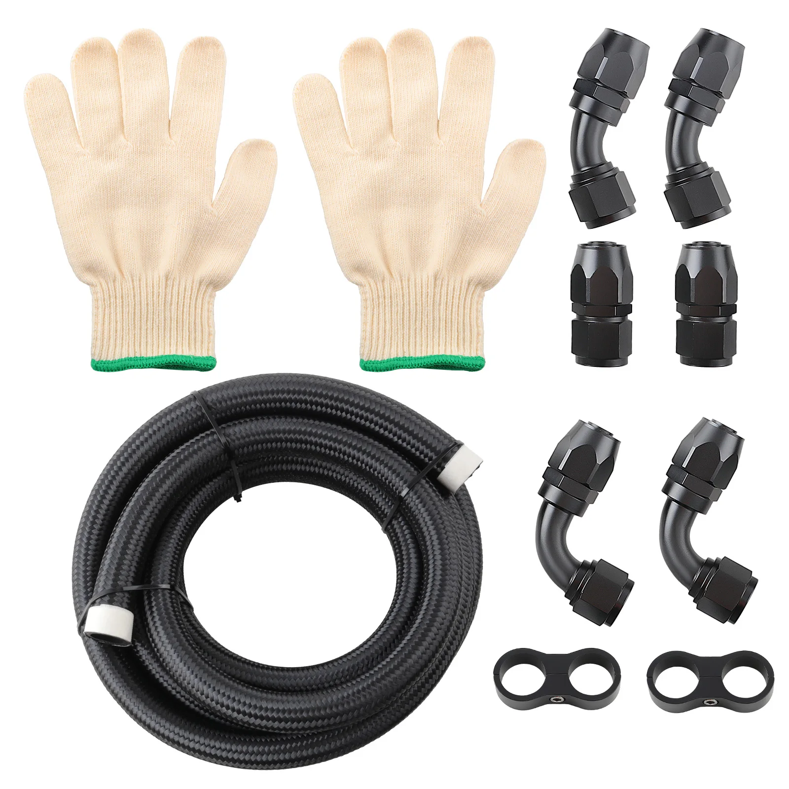 

Fuel Line Hose Fitting Kit Fit For Transmission Fluid Oil Race Gas And Fuel