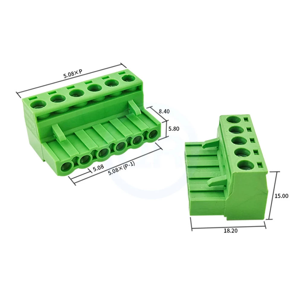 (10 pcs) KF 2EDGK 5.08mm 5.0mm Plug-in Terminal Block Phoenix Connector 15EDGK 5.0/5.08 Flame Retardant Hole Holder Plug 2~24Pin