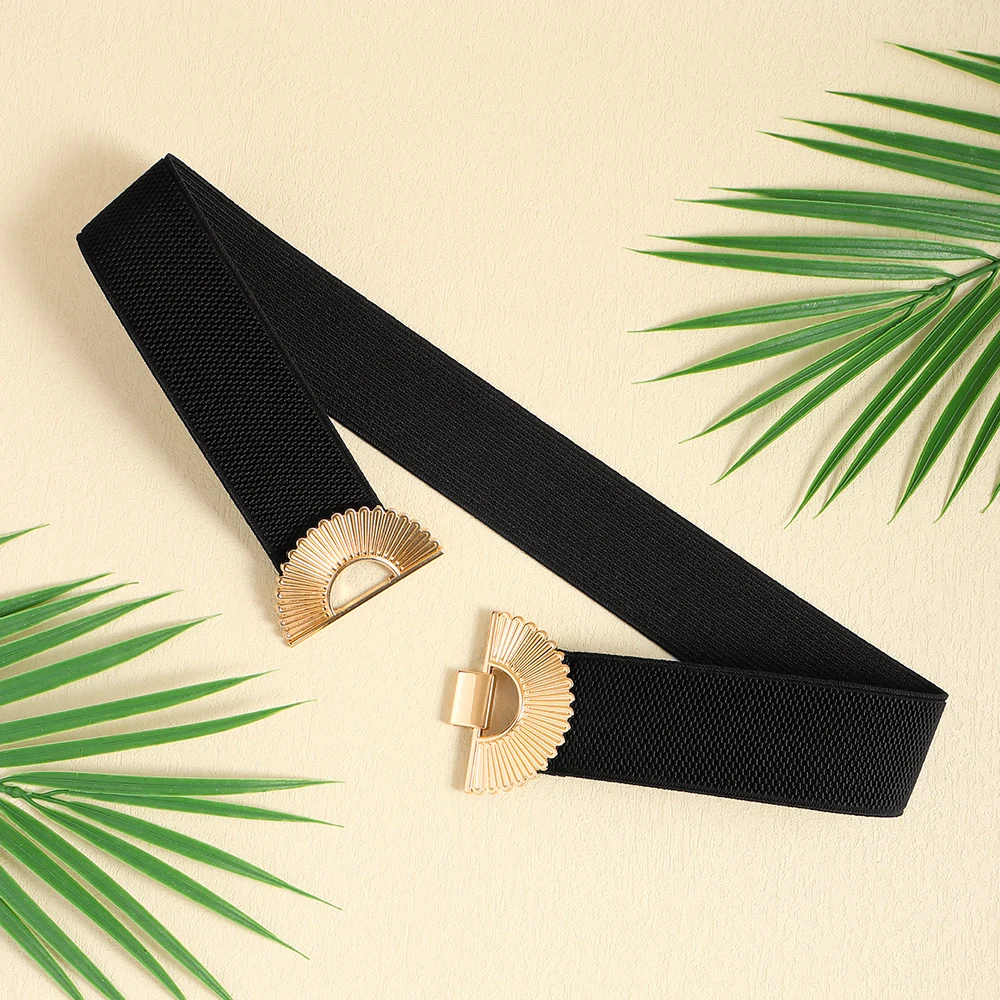 حزام الخصر النسائي ذو الإحساس الممتاز باللون الأسود، حزام خصر مرن من سبيكة فردية، حزام خصر من مادة البولي بروبيلين، بيج ناعم #6