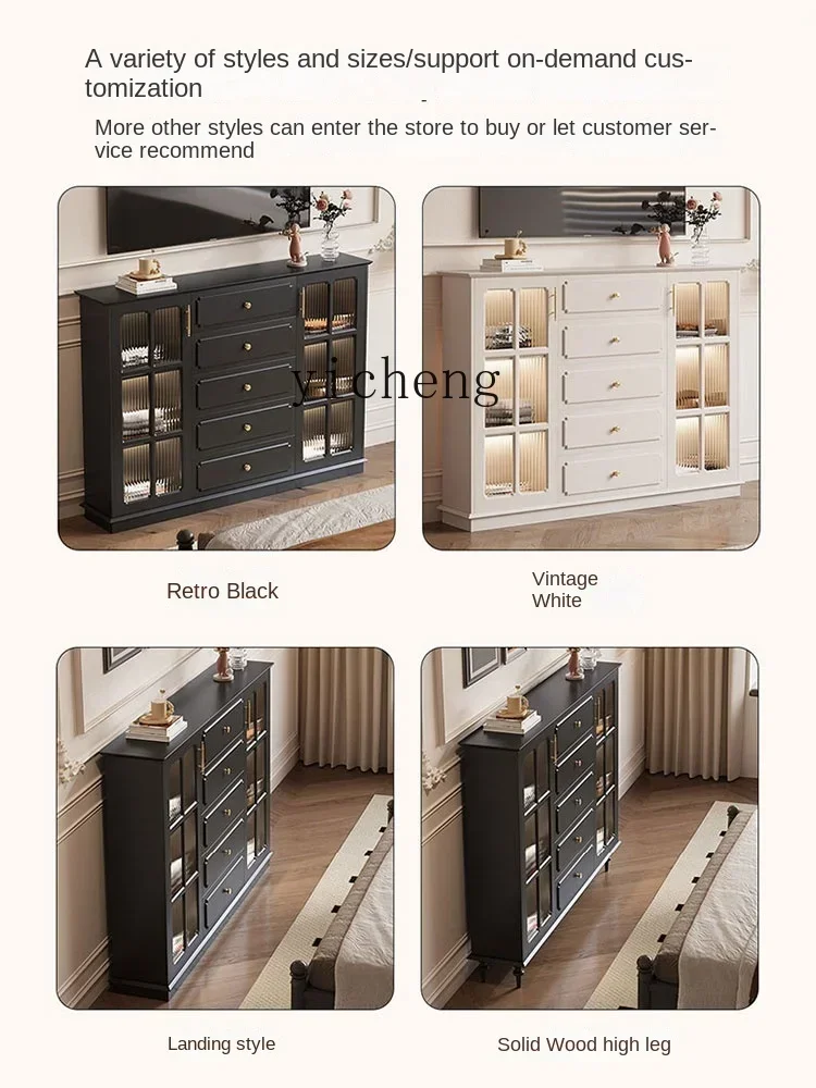 American chest of drawers storage cabinet retro black wall locker