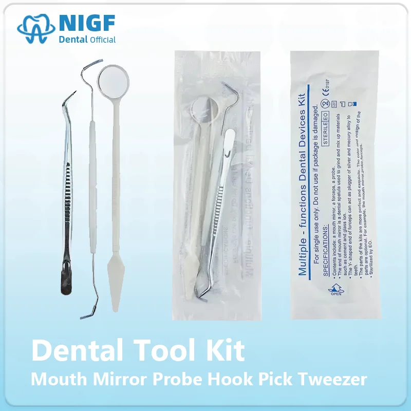 3/5/50PCS Dental Tool Kit Stainless Steel Instrument dentist Kit Mouth Mirror Probe Hook Pick Tweezer Set dentista Oral Care Kit