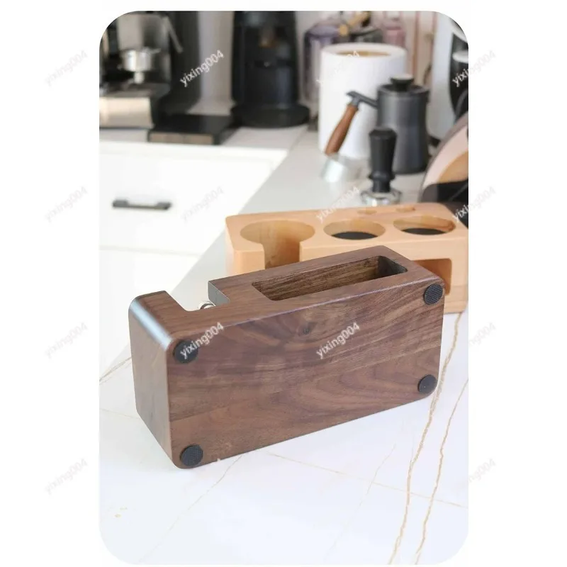 Multifunctional Wooden Coffee Tamping Station for 51/53/58mm Tamper Portafilter Holder
